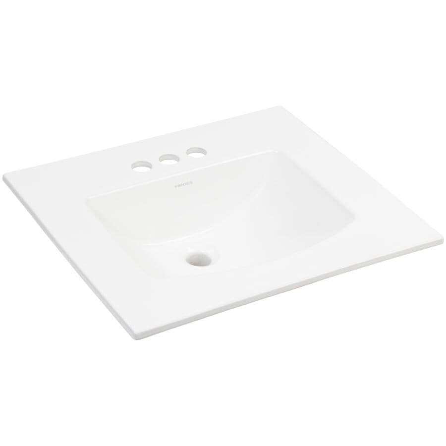 21" x 18.88" EZfix Rectangular Drop-In Basin - White