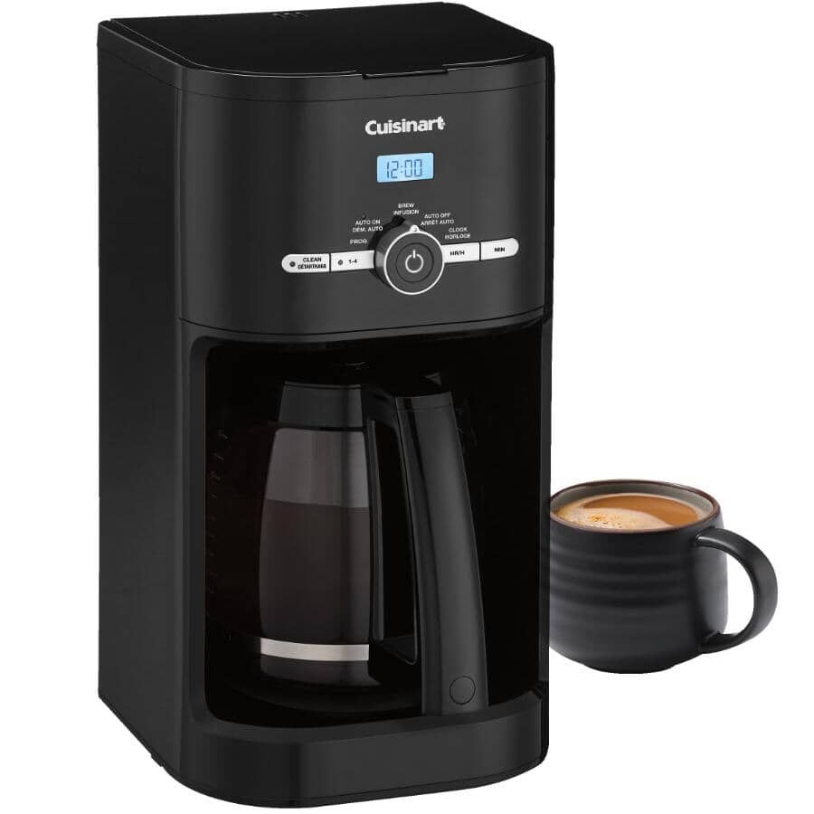 Programmable Coffee Maker with Permanent Filter - Black, 12 Cup