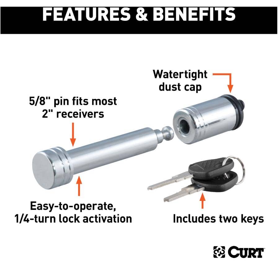 5/8" Hitch Lock - Chrome