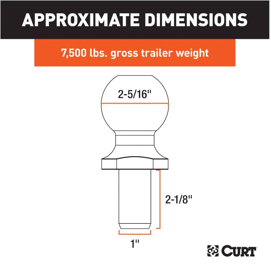 Interlock Towing Hitch Ball - Chrome, 2-5/16"