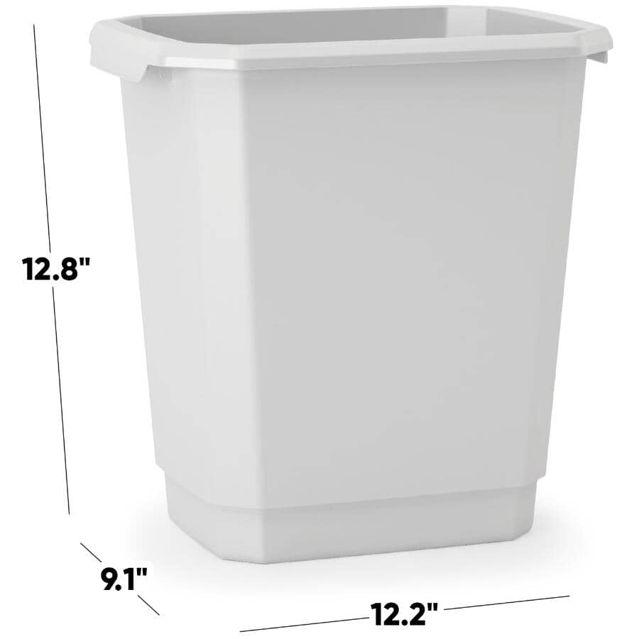 Studio Rectangular Wastebasket - White, 14 L