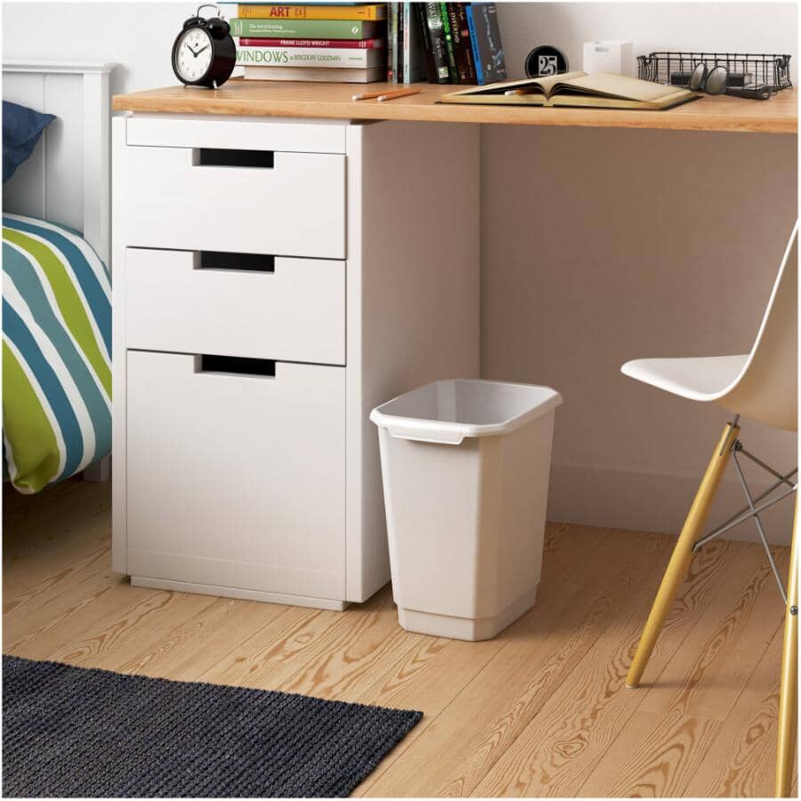 Studio Rectangular Wastebasket - White, 14 L