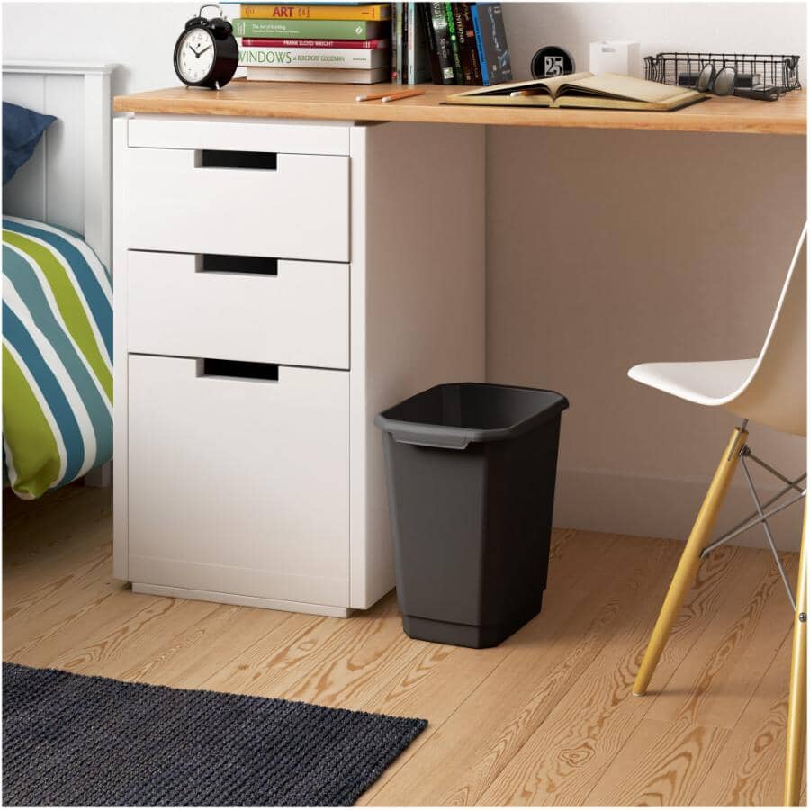 Studio Rectangular Wastebasket - Black, 14 L