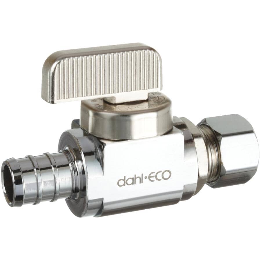 1/2" PEX x 3/8" Compression Straight Supply Stop Valve