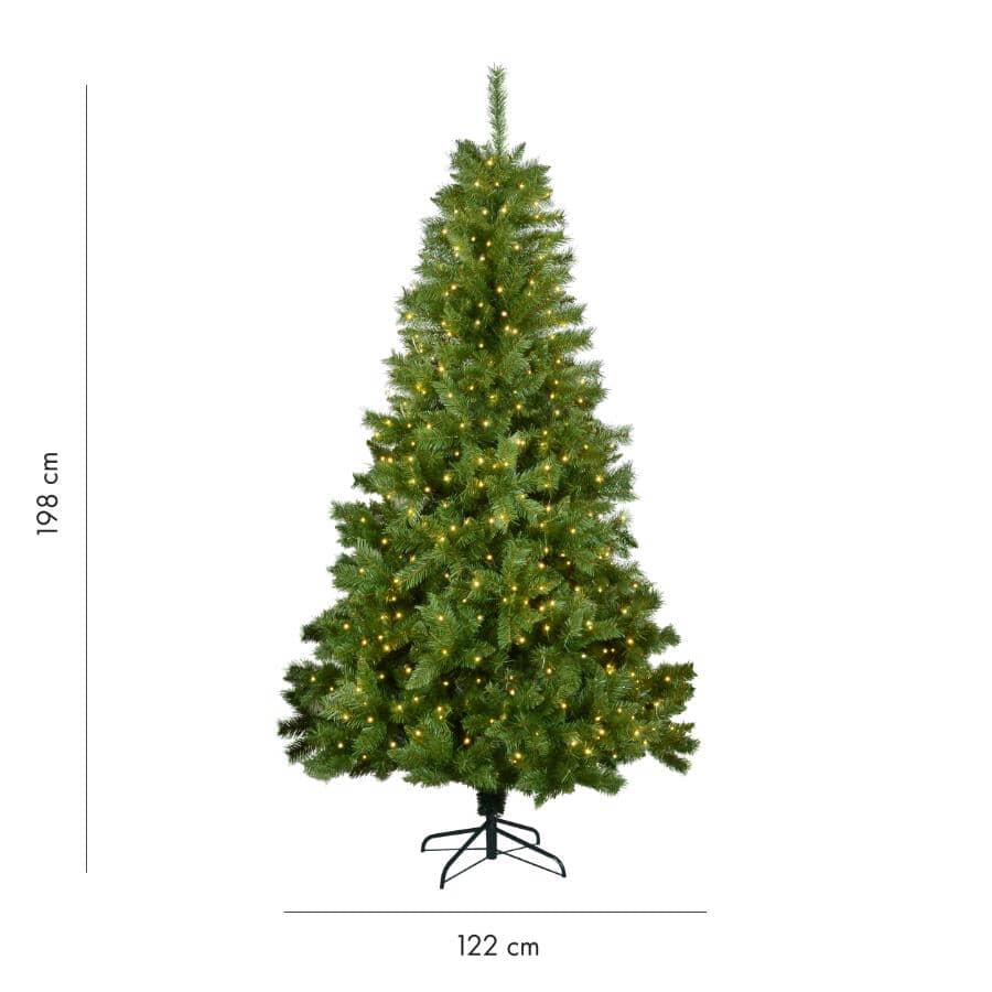 6.5' Noble Pine Tree - with 300 Warm White Microdot Tape LEDs