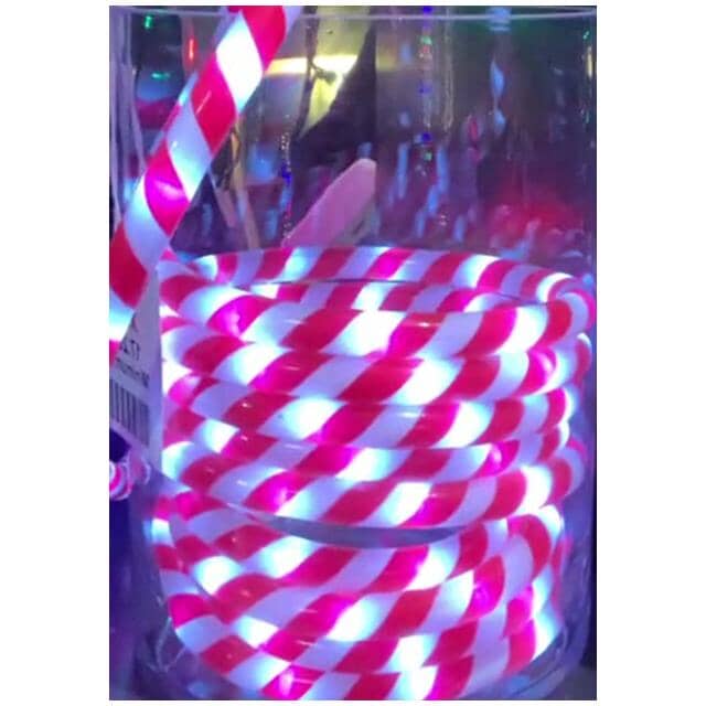 LED Round Rope Light - Candy Cane Stripe, 15'