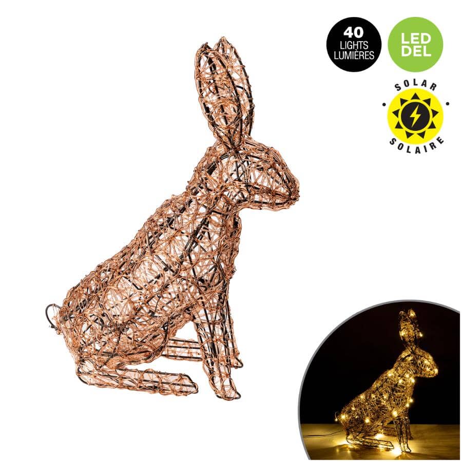 Solar LED Acrylic Rabbit - 40 Lights, Warm White