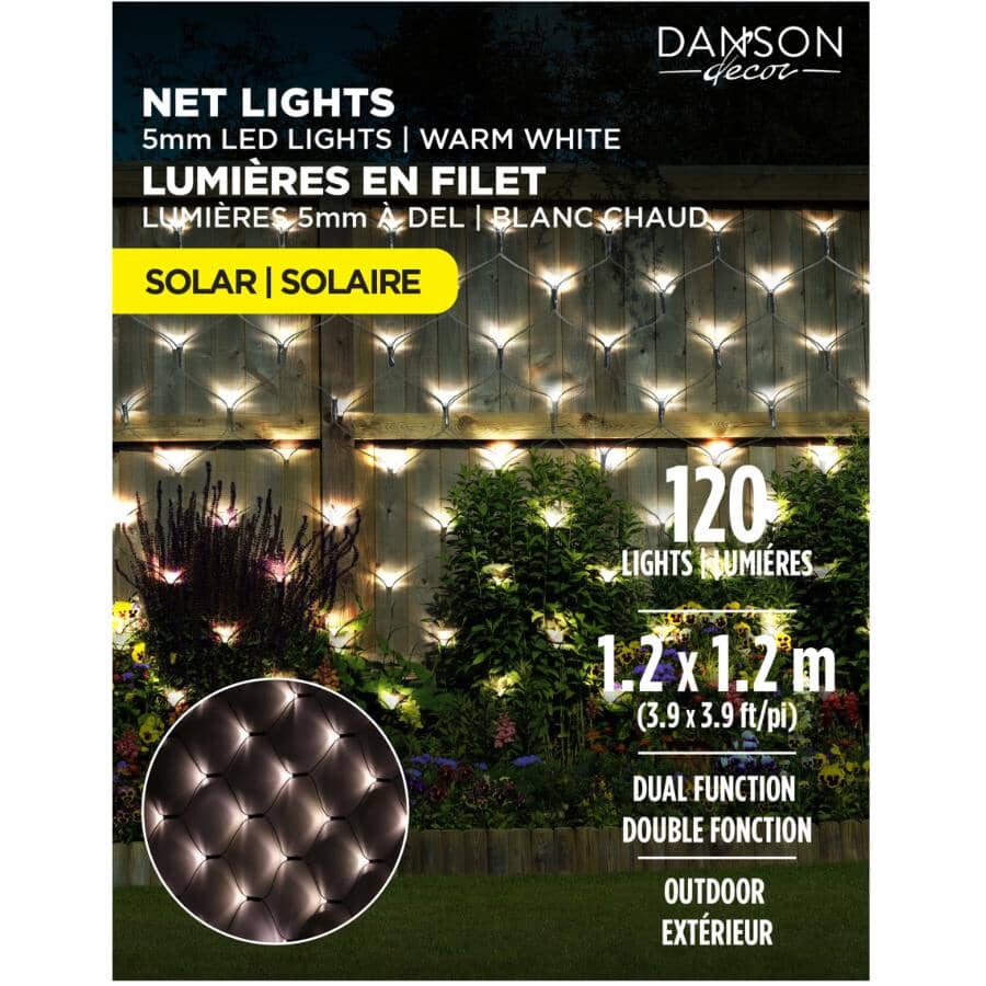 Solar Net Light Set with Dual Function - 120 Warm White LEDs