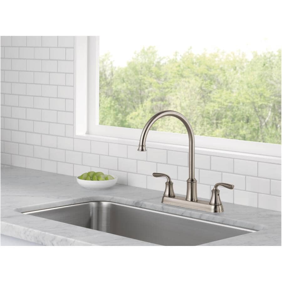 Lorain 2 Handle Kitchen Faucet - Stainless Steel