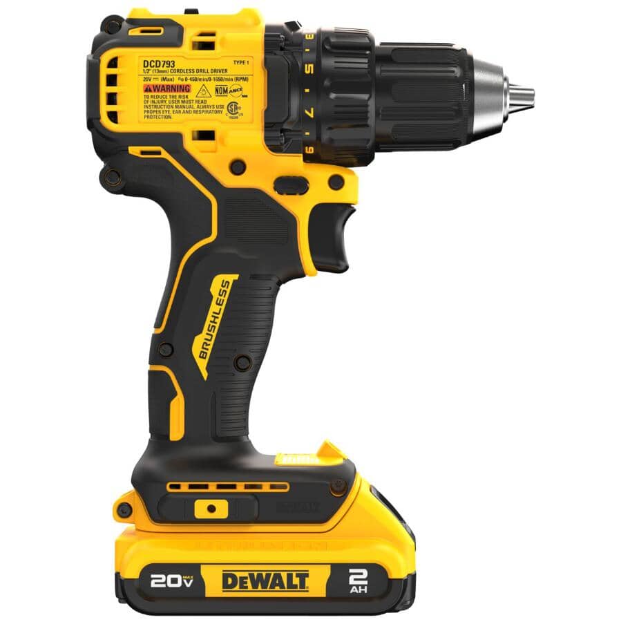 20V Max 1/2" Lithium-ion Cordless Compact Driver Drill Kit - with Battery, Charger, & Tool Bag