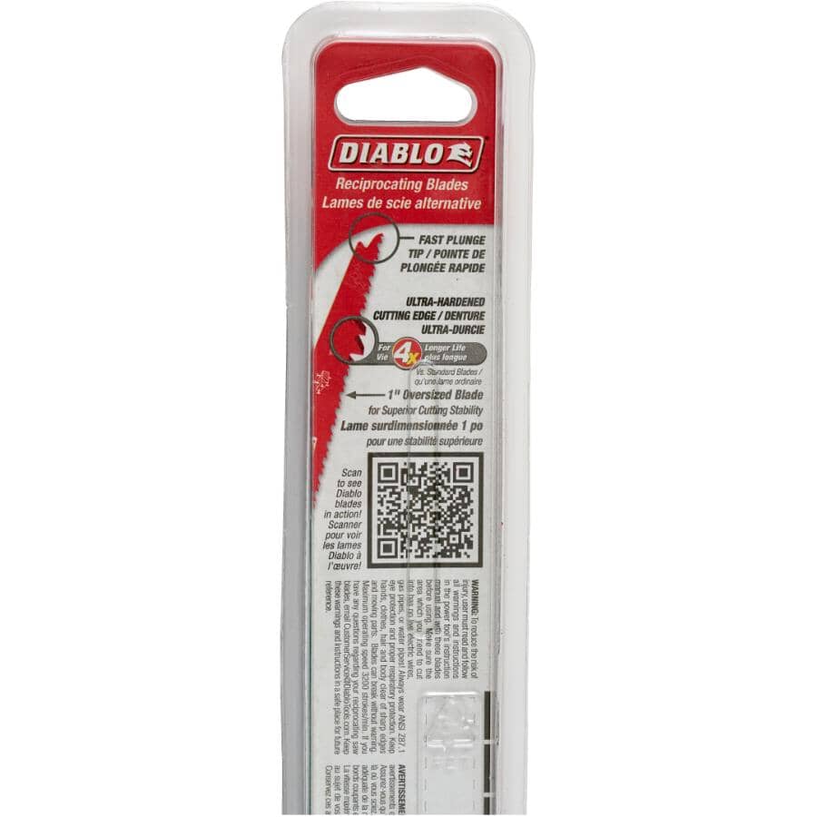 5 Pack 6" 6/12 Tooth Bi-Metal Wood Reciprocating Saw Blades