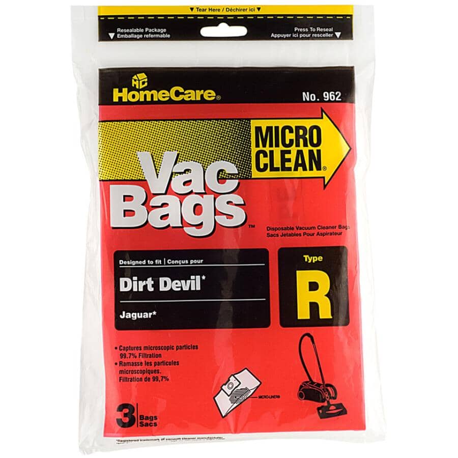 Type R Dirt Devil Canister Vacuum Cleaner Bag - Microfiltration, 3 Pack