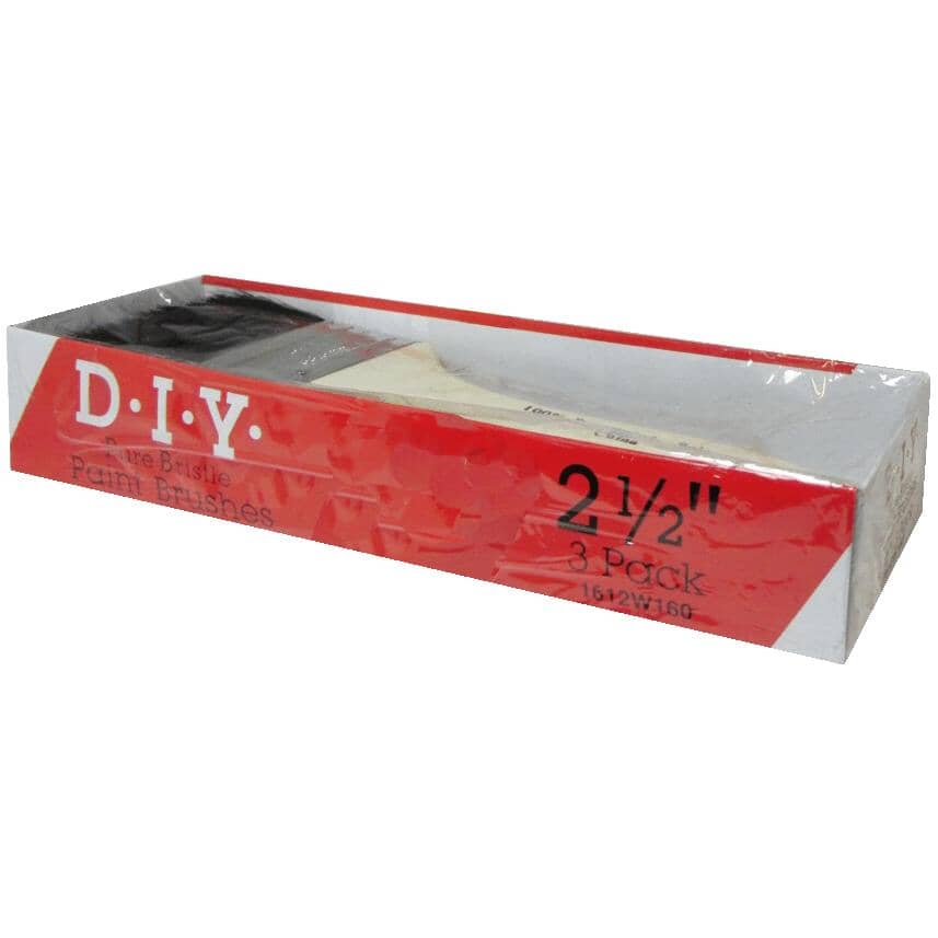 Pure Bristle Chip Brushes - 2.5"/63 mm, 3 Pack