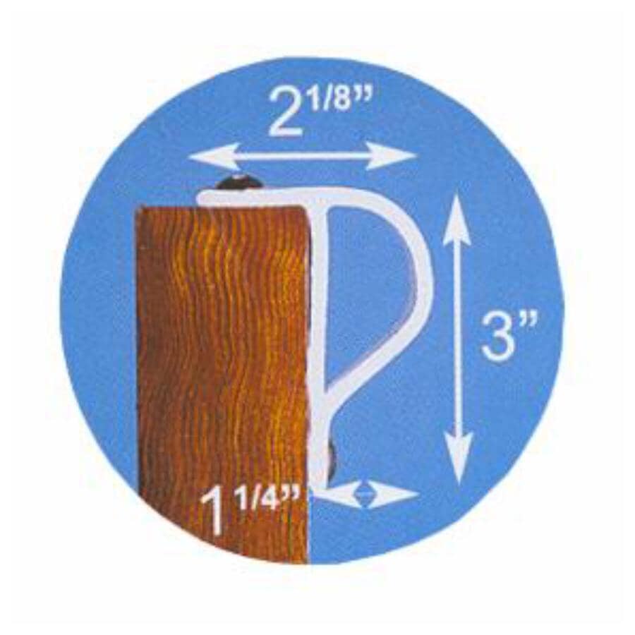 16' 'P' Slant White Dock Bumper