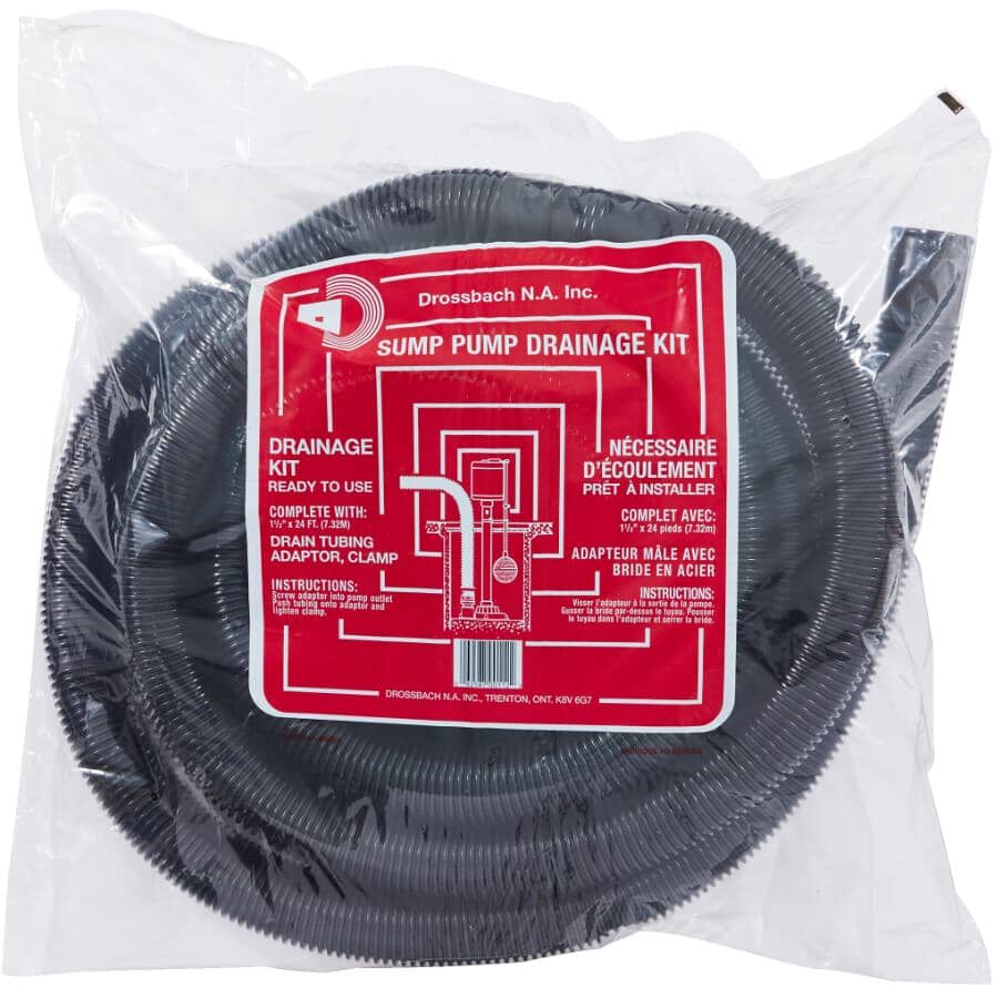 24' Sump Pump Hose Kit - with 1-1/2" Adapter