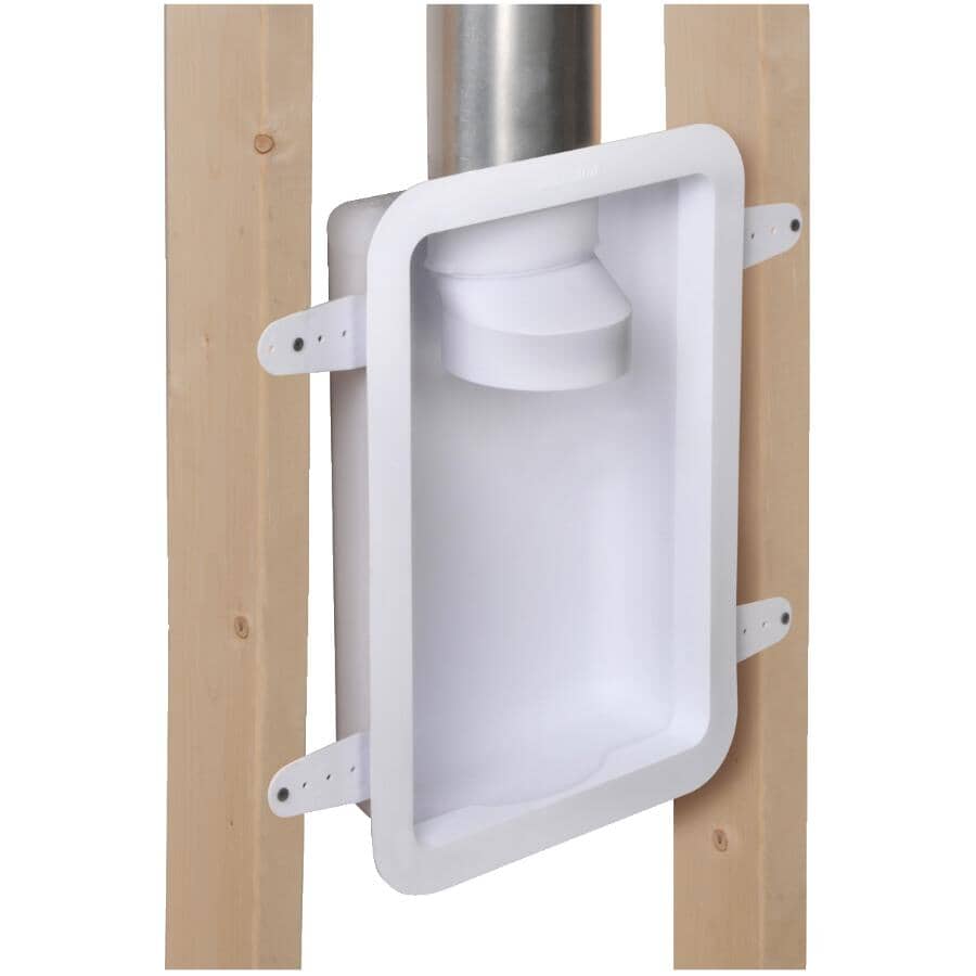 3-1/2" x 12" x 19" White Recessed Dryer Duct Box