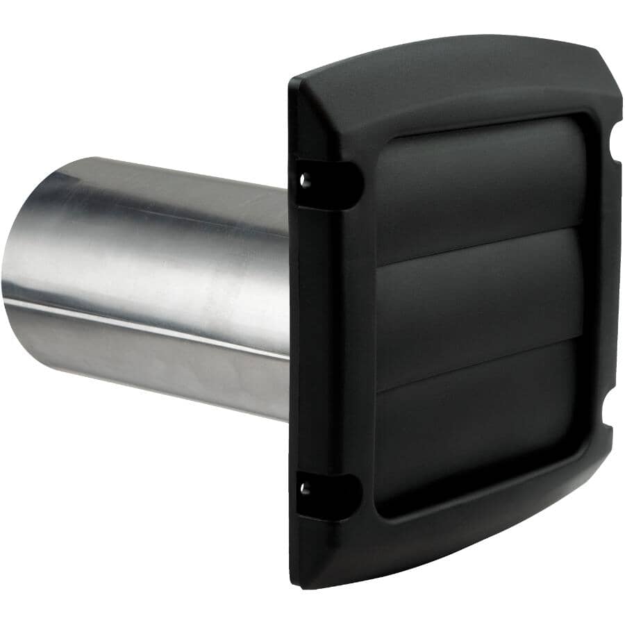 4" Louvered Vent Hood - with Tail, Black