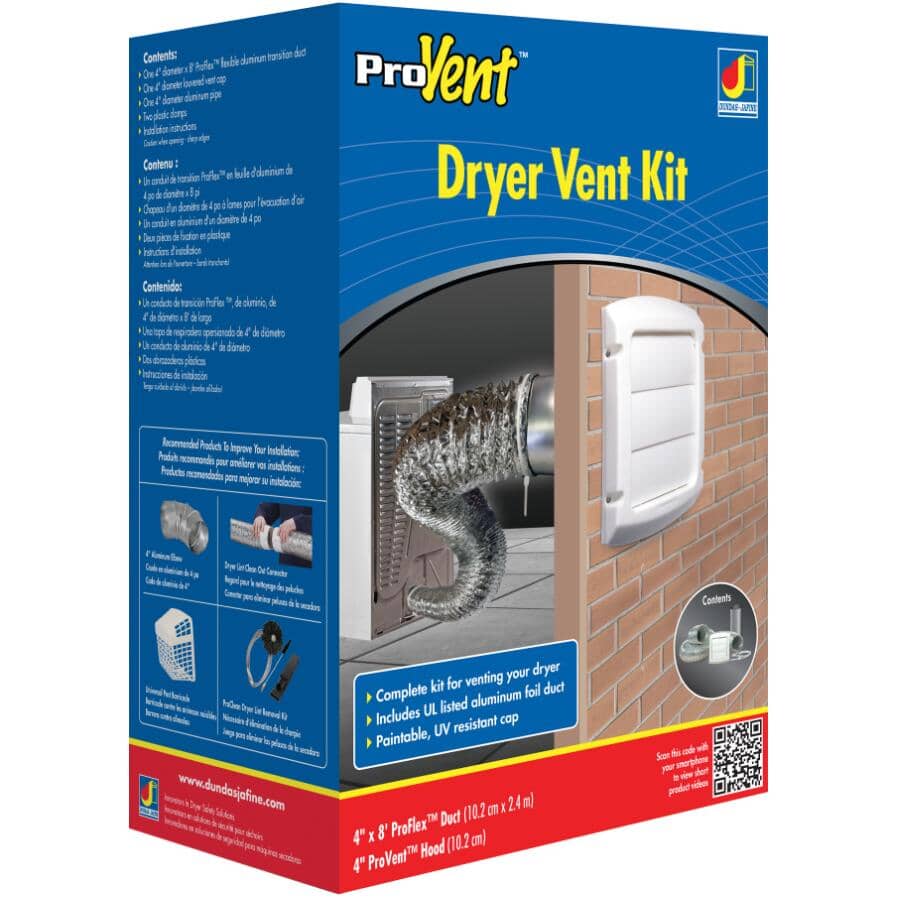 4" x 8' Louver Dryer Vent Kit