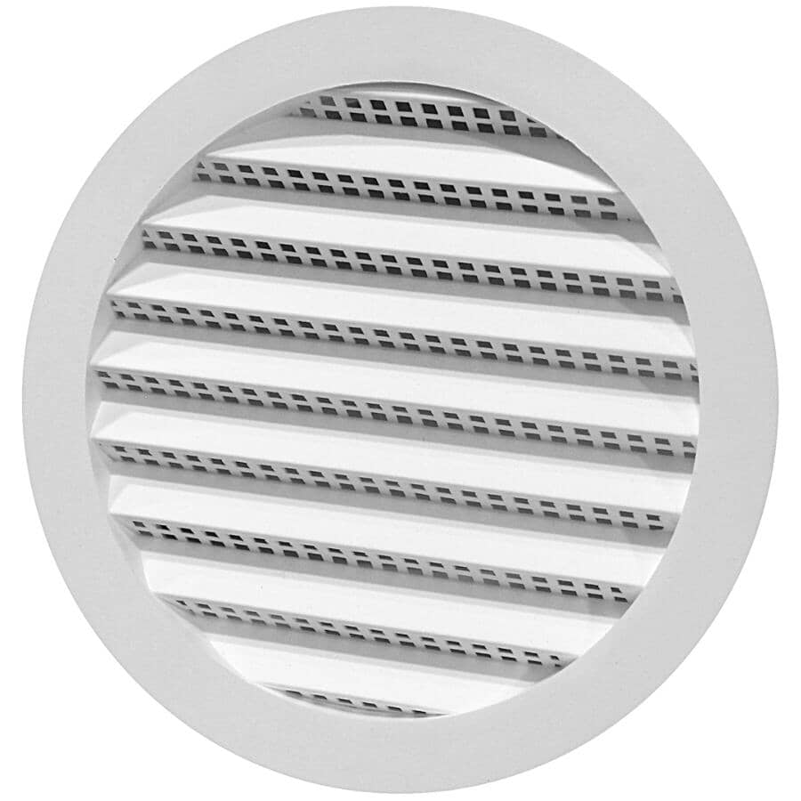 4" Round White Plastic Mini Soffit Vent