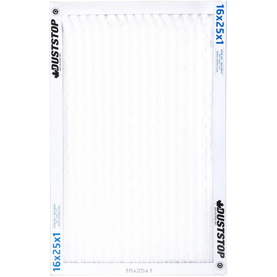 Pleated Furnace Air Filters - 1" x 16" x 25", 2 Pack