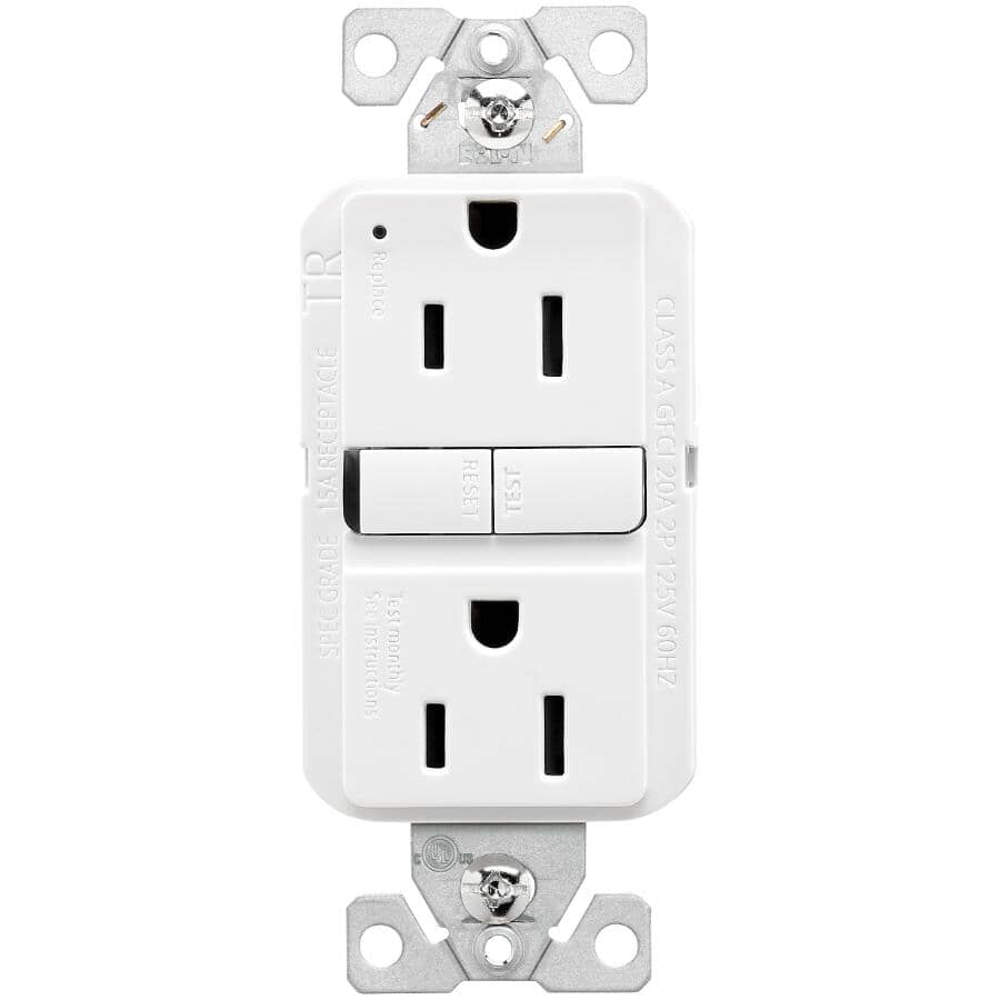 15 Amp Slim White Self Test Tamper Resistant GFI Receptacle - 3 Pack