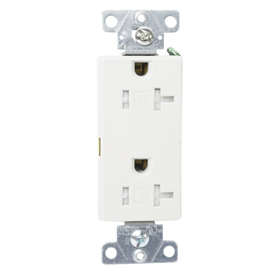 20 Amp White Tamper Resistant Decorator Receptacle