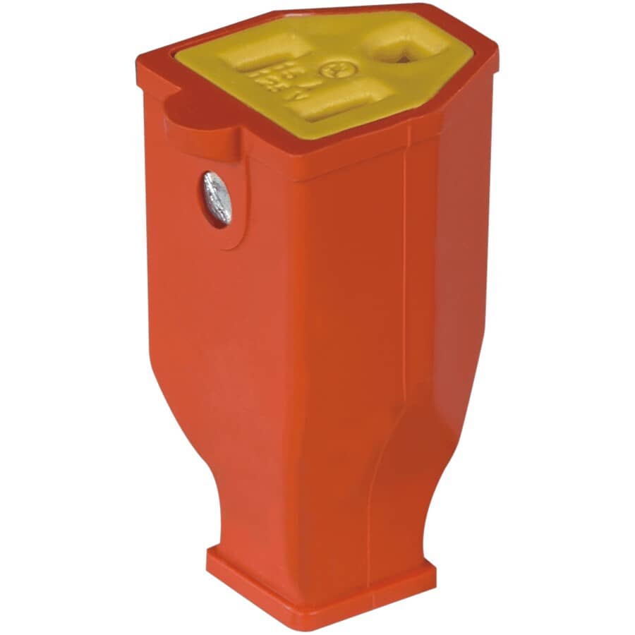 3 Wire 15 Amp 125V Orange Electrical Connector