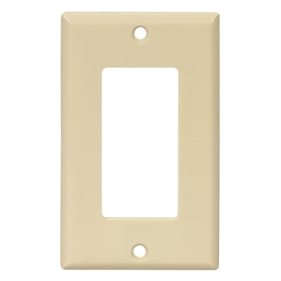 Ivory Plastic 1-Gang Decorator Wall Plate