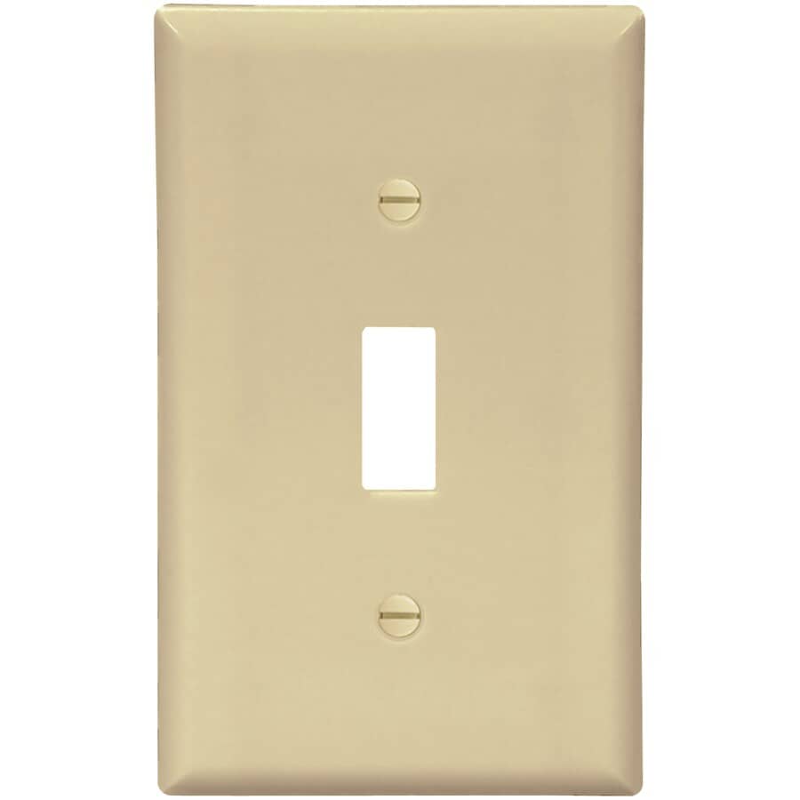 Ivory Plastic 1-Toggle Switch Plate
