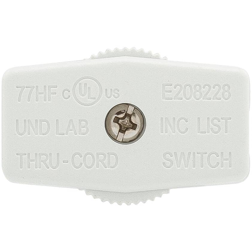 White Feed Thru Cable Thumb Switch