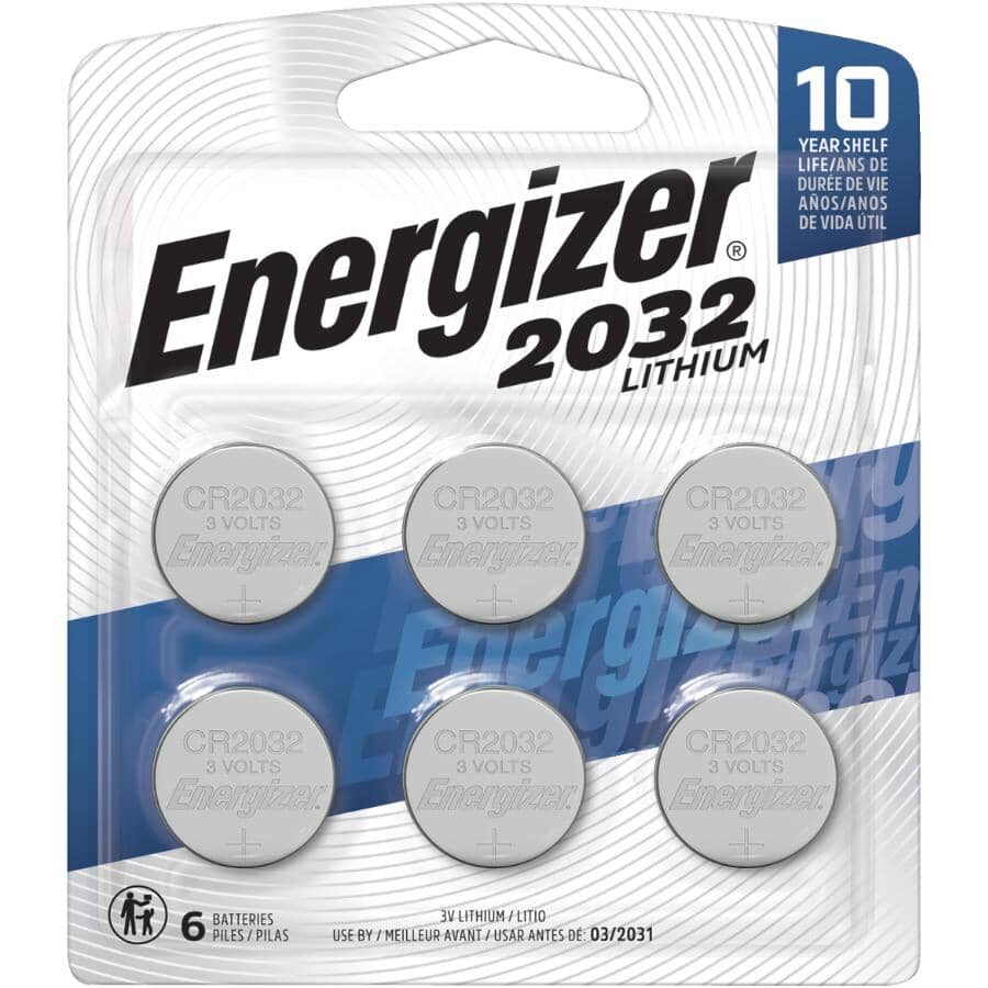 2032 Lithium Coin Batteries - 3V, 6 Pack
