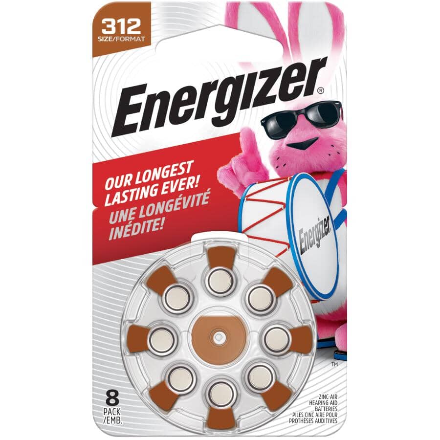 EZ Turn & Lock Size 312 Hearing Aid Batteries - 8 Pack