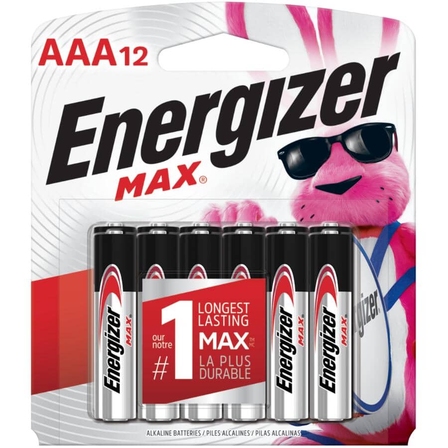 Max Alkaline AAA Batteries - 12 Pack
