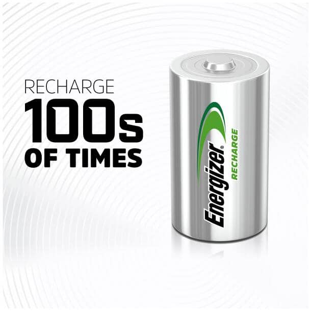 Recharge NiMH Recharcheable D Batteries - 2 Pack