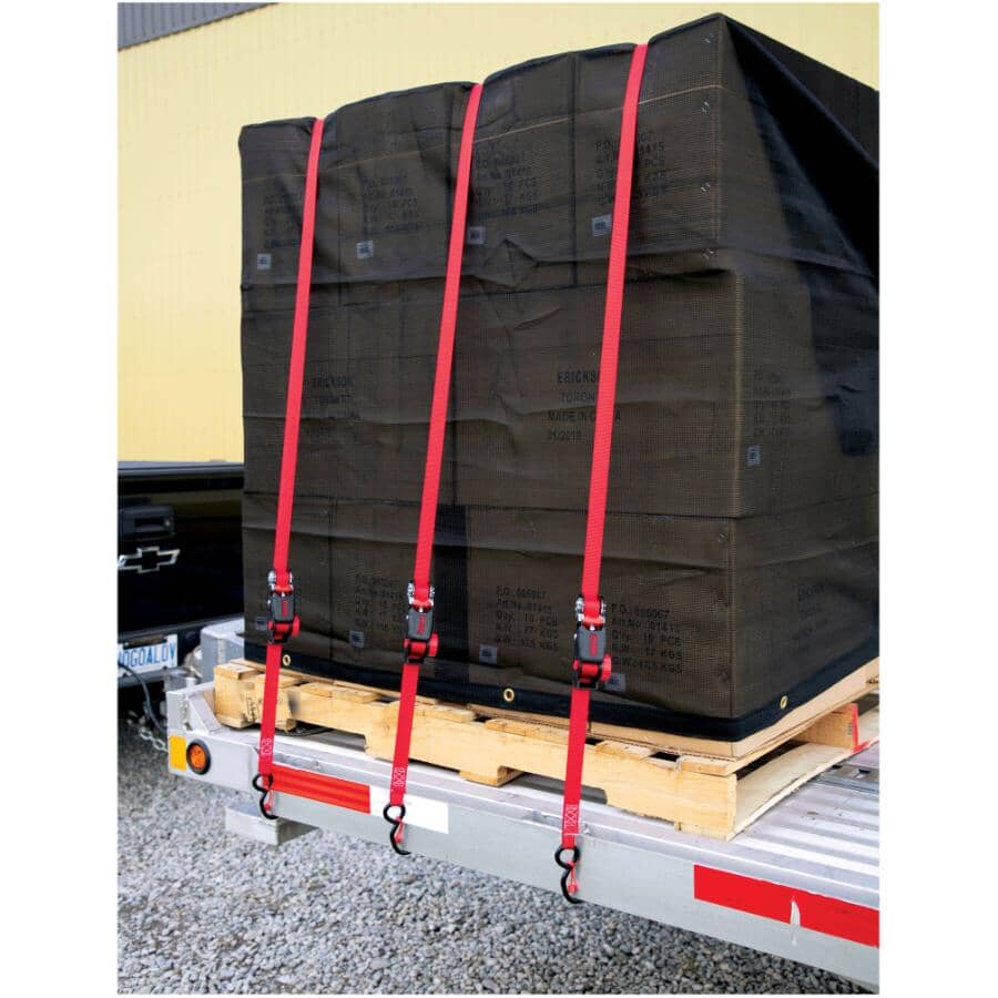 1200 lb Winder Ratchet Straps - 1" x 15', 2 Pack