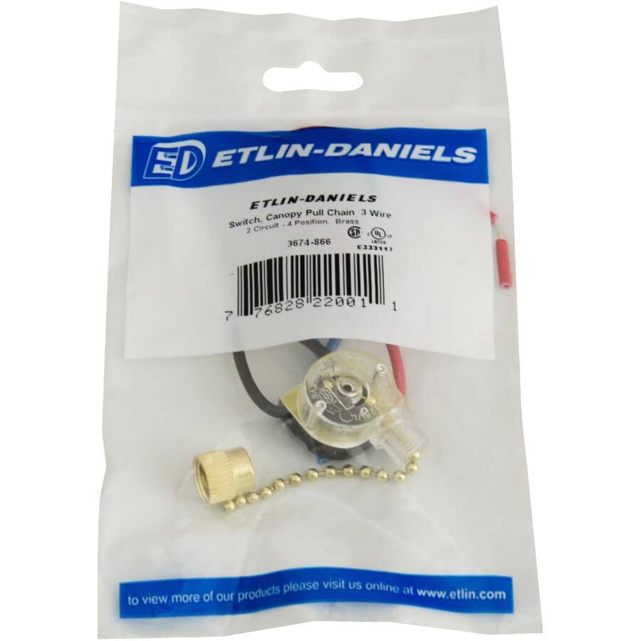 3 Wire Pull Chain Canopy Switch