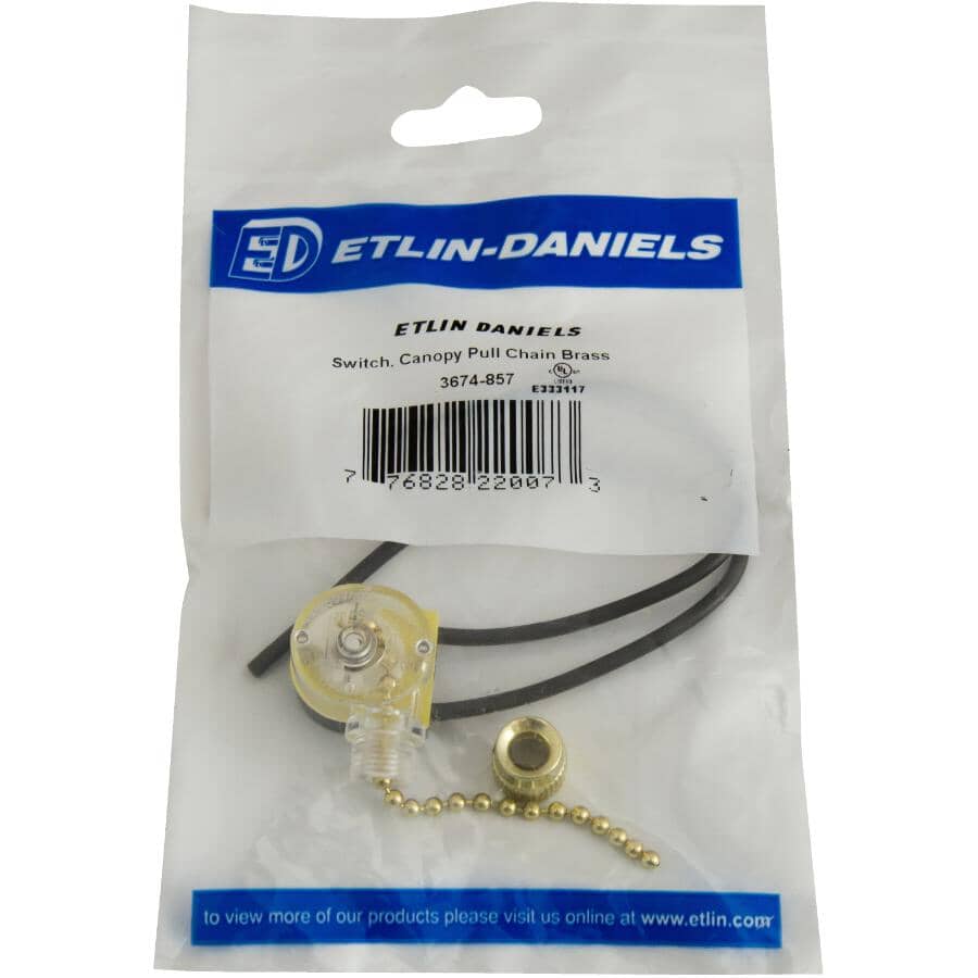 Brass Pull Chain Canopy Switch