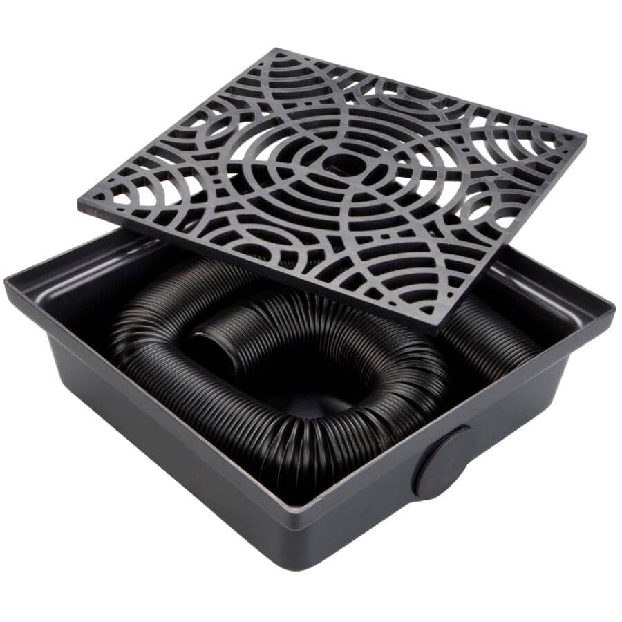 12" Black Low Profile StealthFlow Catch Basin
