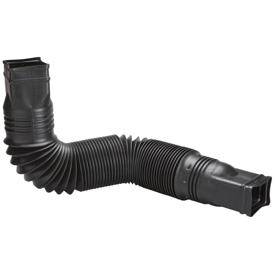 22" to 55" Flex-A-Spout Black Gutter Downspout Extension