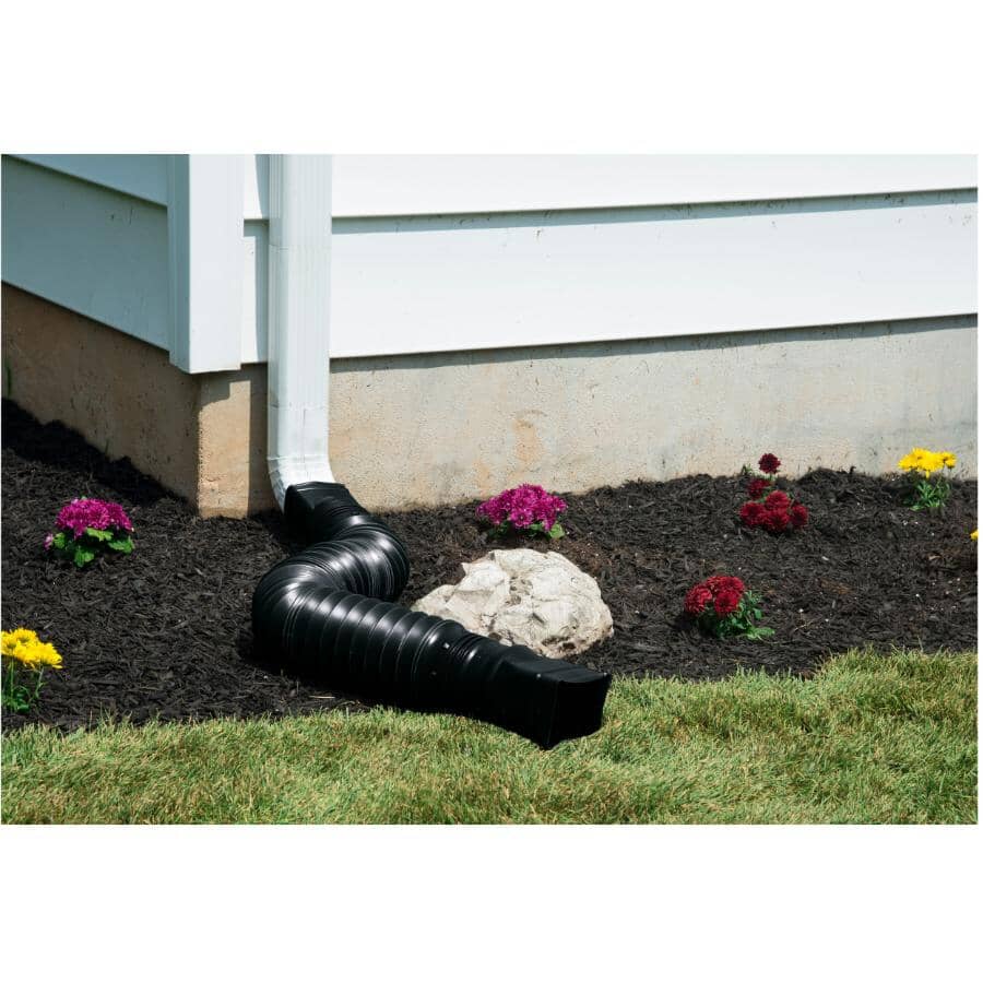 22" to 55" Flex-A-Spout Black Gutter Downspout Extension