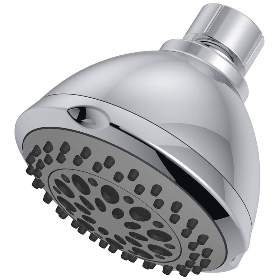 5 Setting Wall Mount Showerhead - Chrome, 3.5" Dia