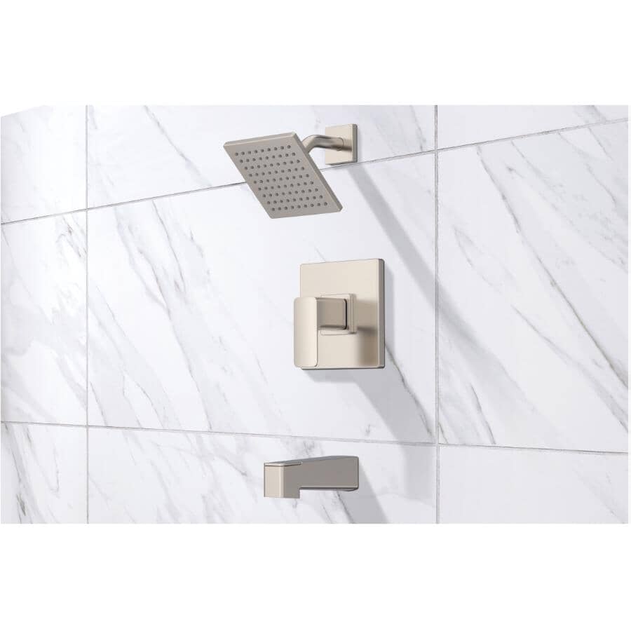 Capriza Single Handle Pressure Balanced Tub & Shower Faucet - Brushed Nickel