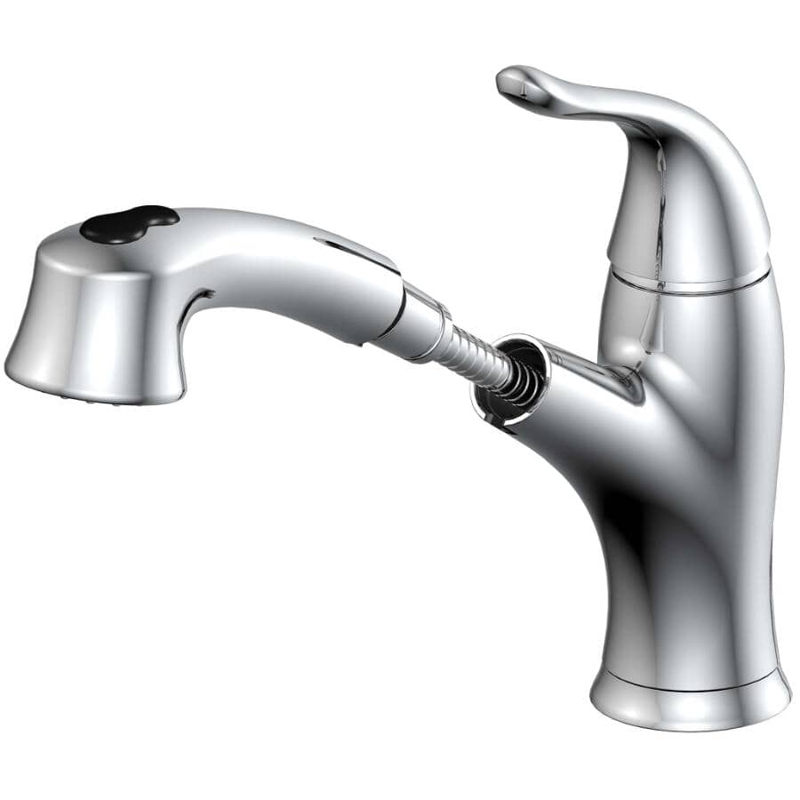 Kelby Single Handle Pull-Out Kitchen Faucet with Dual Spray - Chrome