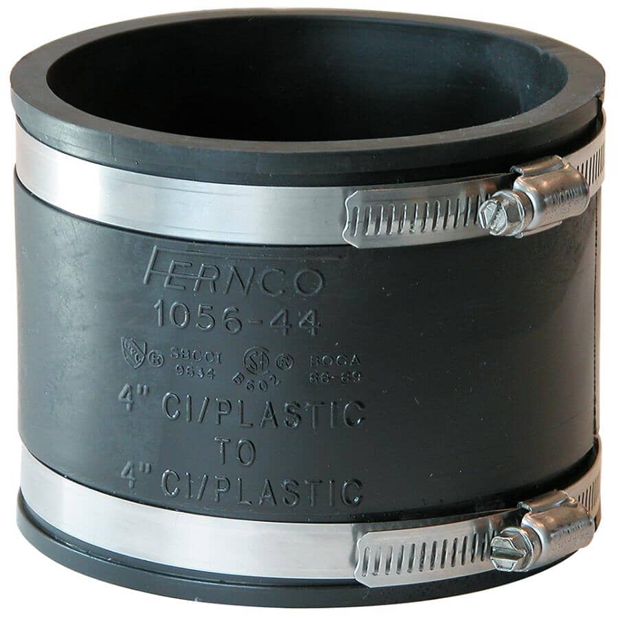 4" Plastic to Cast Iron Adjustable PVC Coupling