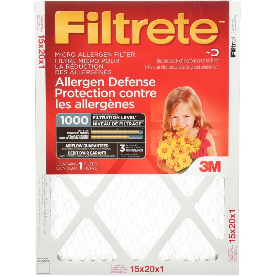 Allergen Defense Micro Allergen Furnace Filter - 15" x 20" x 1"