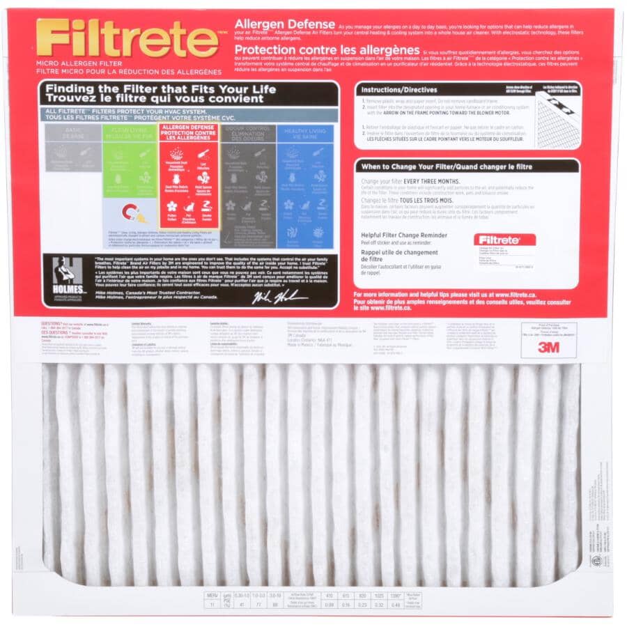 Allergen Defense Micro Allergen Furnace Filter - 20" x 20" x 1"