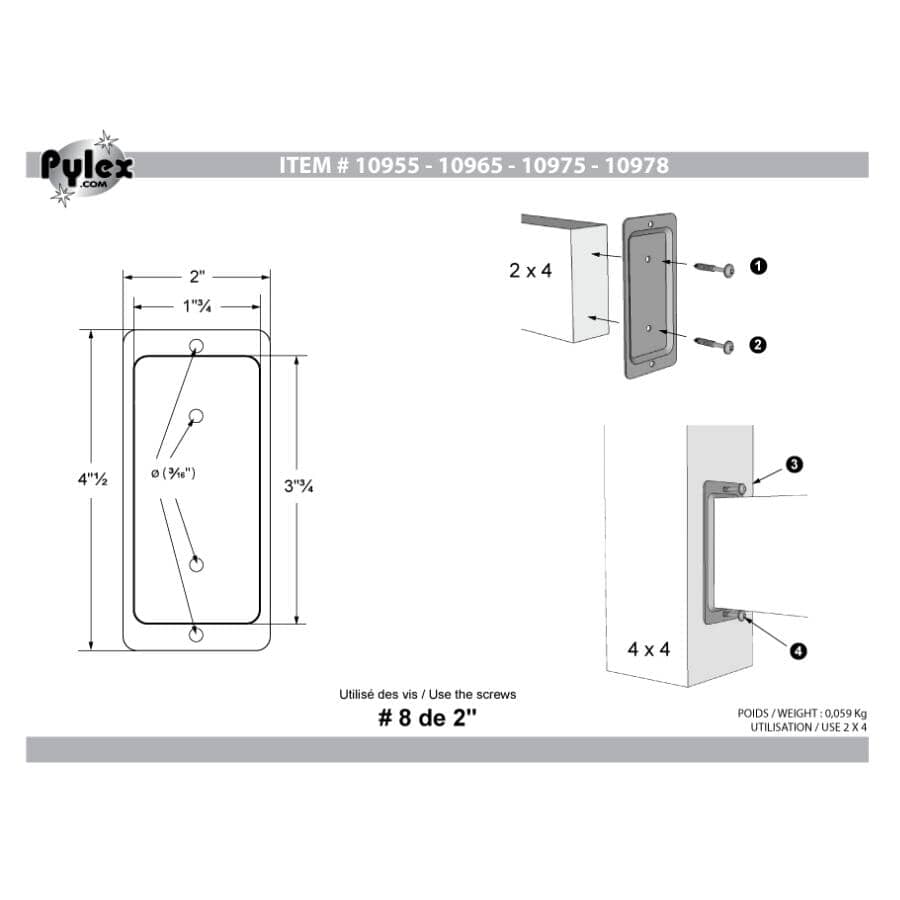 2" x 4" Wood to Wood Black Connector