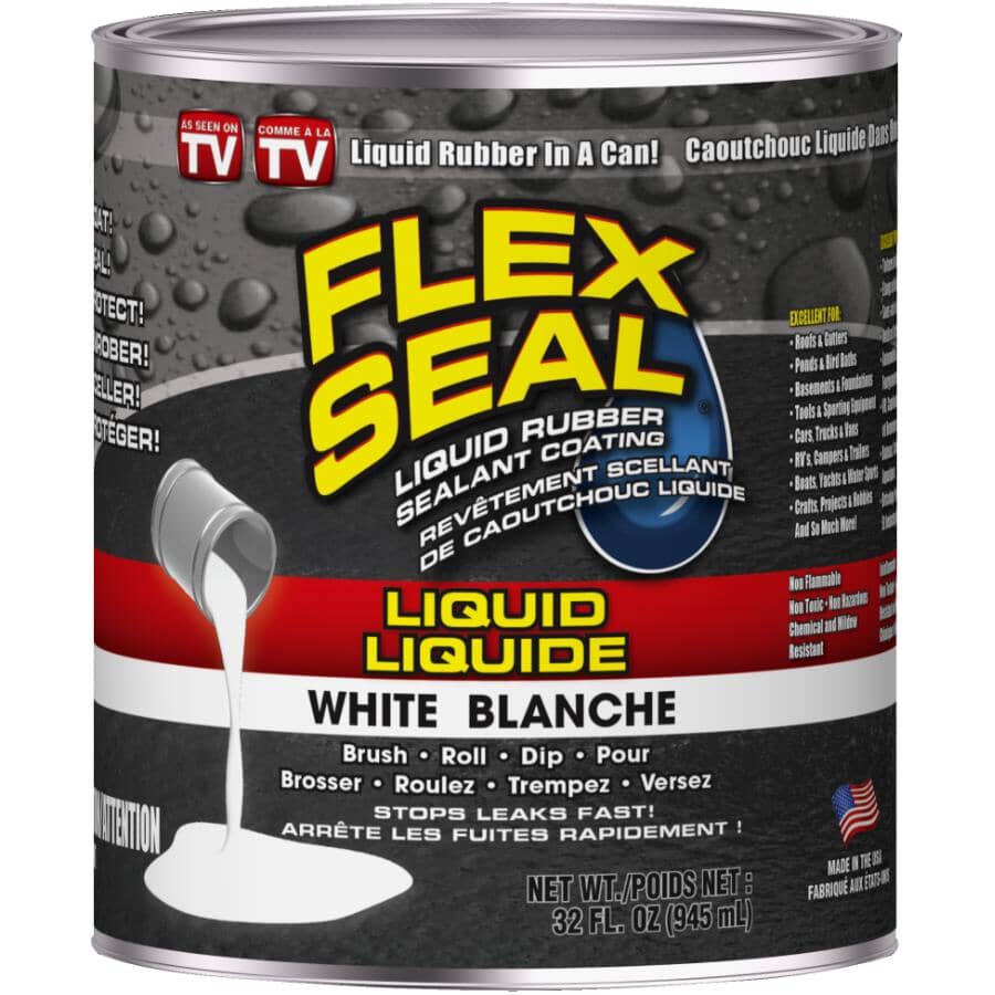Liquid Rubber Sealant Coating - White, 32 oz