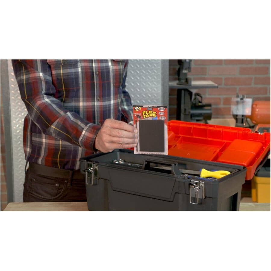 Rubberized Waterproof Tape Sheets - Black, 3" x 4", 2 Sheets