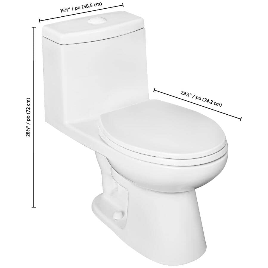 3 L/4.8 L Chaplin High Efficiency Dual Flush Elongated Toilet - White
